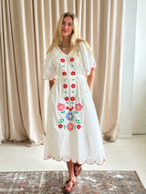 Lucy Embroidered Midi Dress