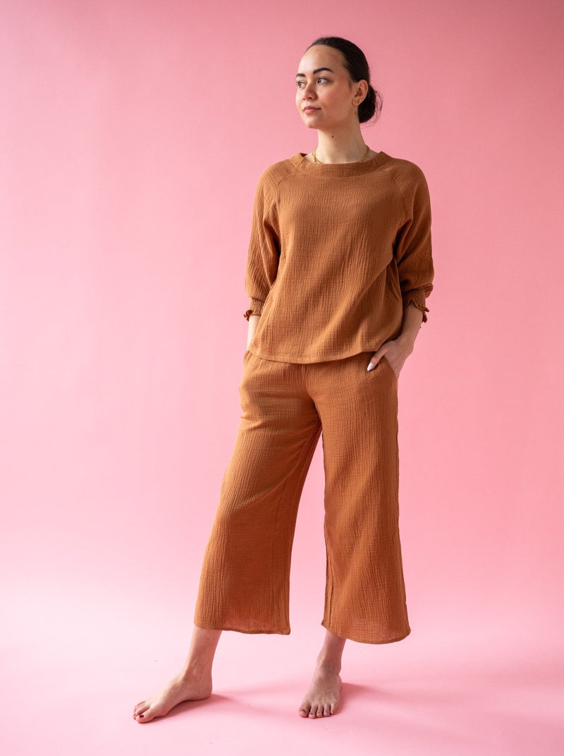 Zoe Smocked Pant Toffee