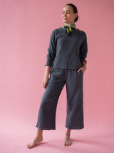 Zoe Smocked Pant- Pebble