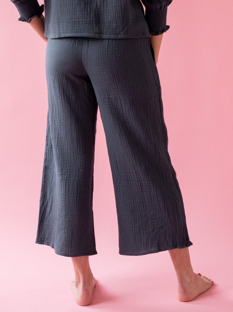 Zoe Smocked Pant- Pebble