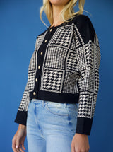 Houndstooth Knit Jacket