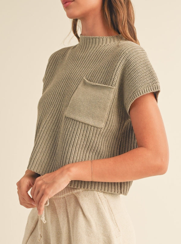 Gia Knit Top- Olive