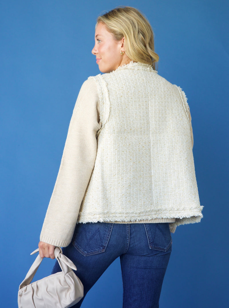 Ivory Tweed Vest
