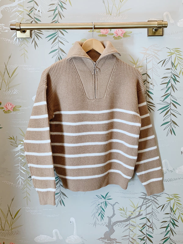 Stripe Zip Sweater