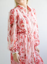 Pink Peonies Lace Dress