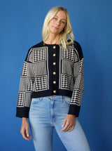 Houndstooth Knit Jacket