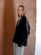 Boyfriend Cardigan-Black