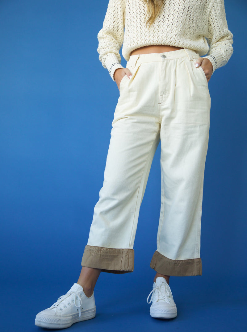 Ivory Denim Trouser