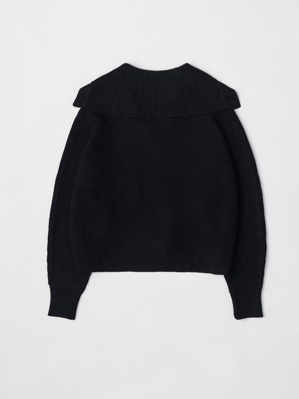 Simone Collared Sweater Black