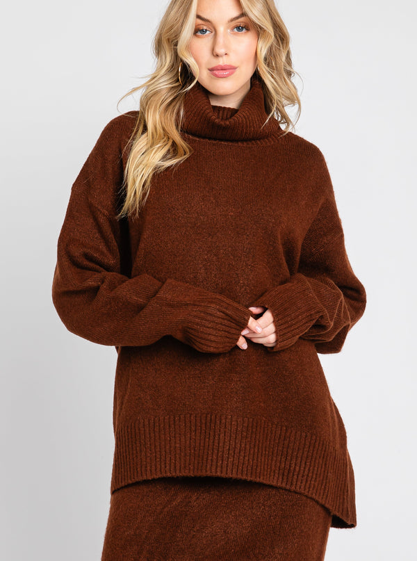 Walnut Knit Turtleneck