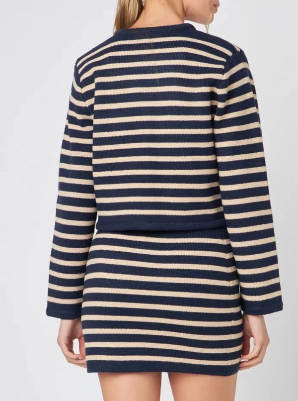 Kylie Striped Sweater in Navy
