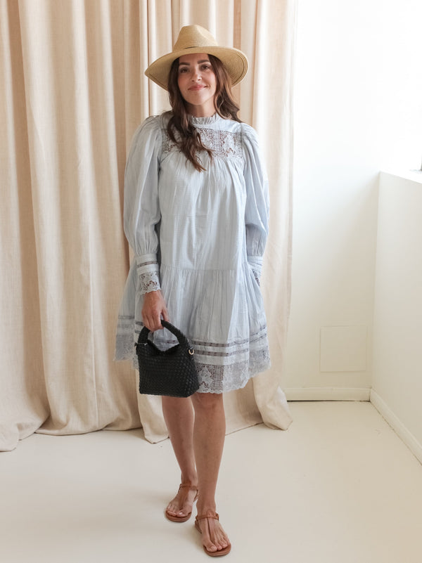 Ulla Johnson Colette Long Sleeve Mini Dress - Celeste