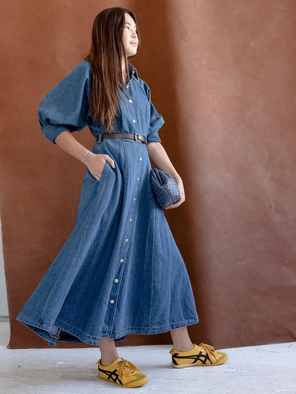 Lena Denim Belted Dress