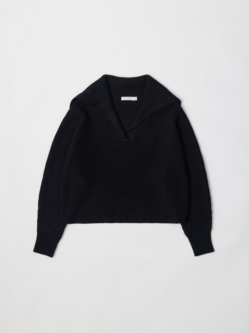 Simone Collared Sweater Black