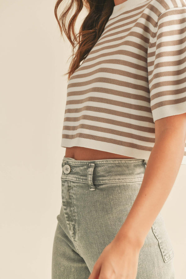 Laura Knit - Tan/white