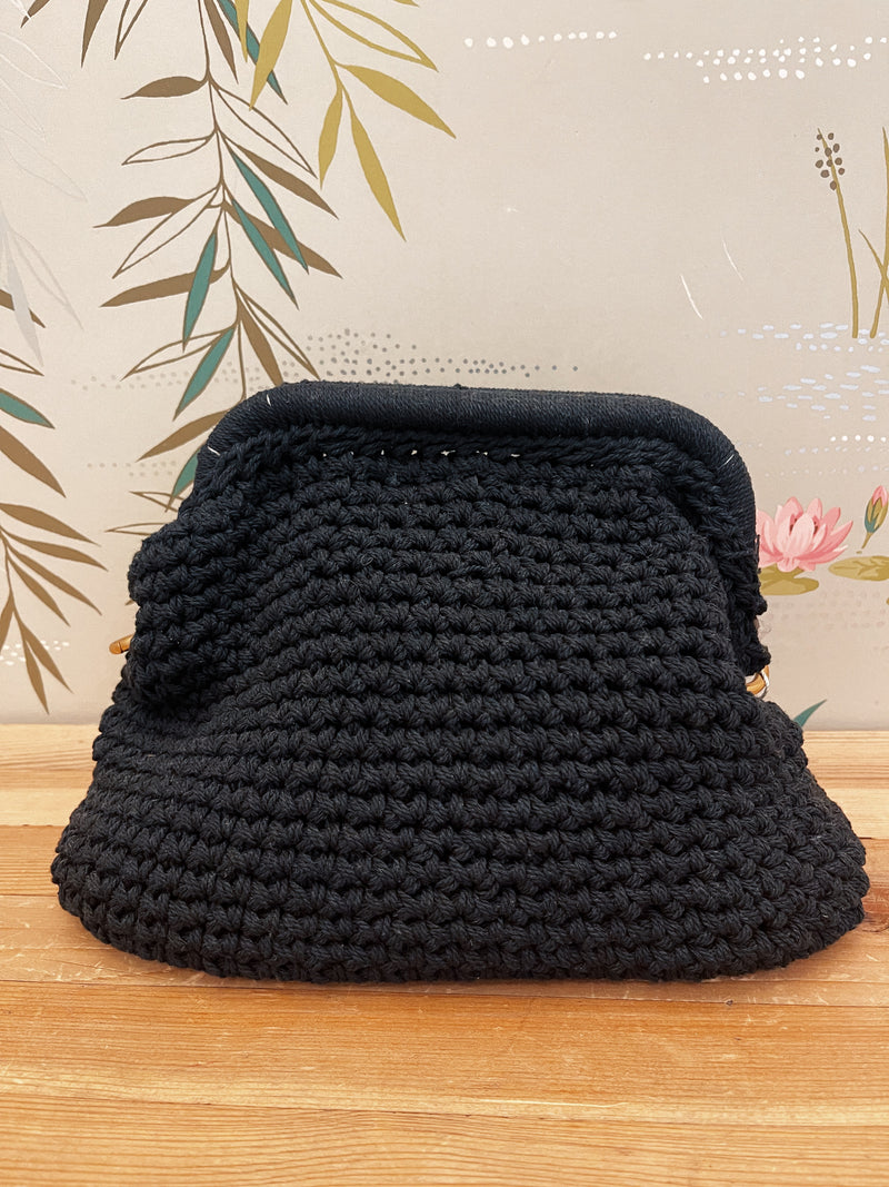 Black Crochet Clutch
