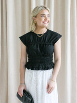 Mya Smocked Top - Black