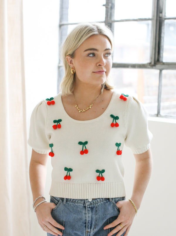 Cherry Knit Sweater