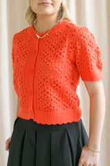 Mia Knit Cardigan - Orange