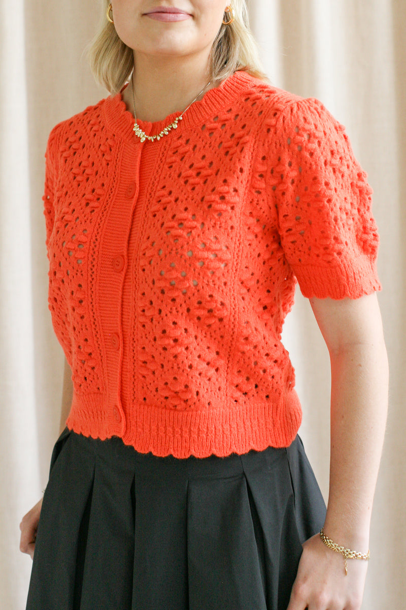 Mia Knit Cardigan - Orange