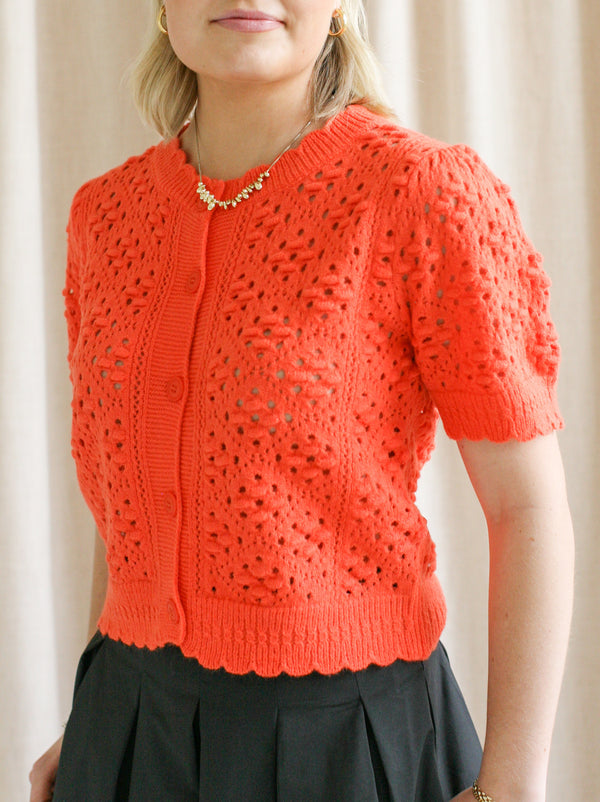 Mia Knit Cardigan - Orange