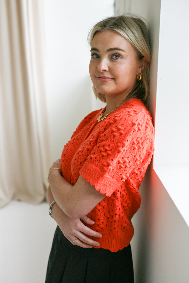 Mia Knit Cardigan - Orange