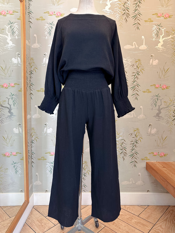 Zoe Peasant Blouse- Black PRE-ORDER