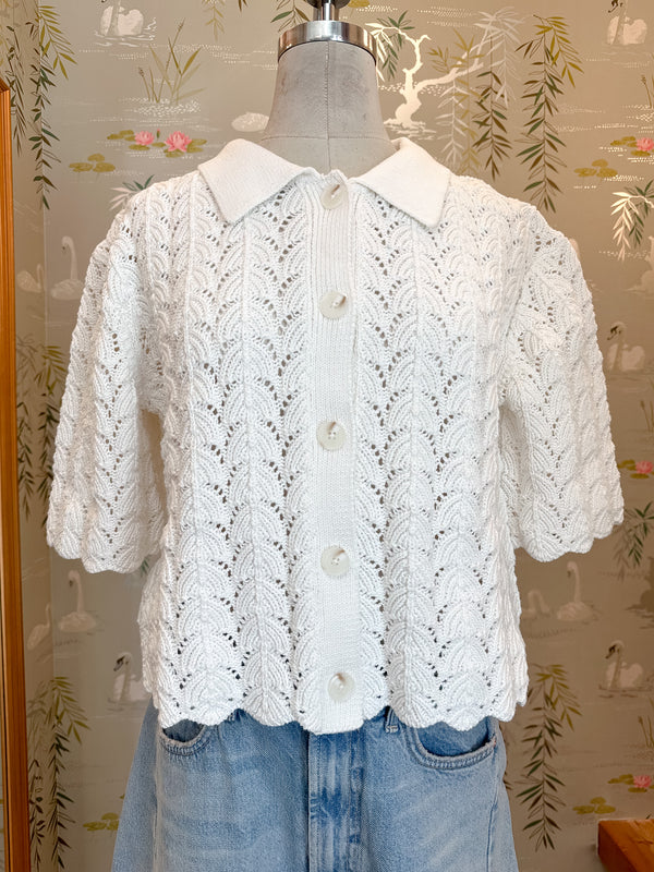Esther Crocheted Cardigan- Ivory