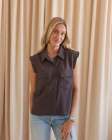 Espresso Cargo Blouse