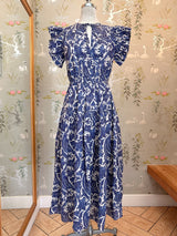 Ulla Johnson Kairi Flutter Sleeve Midi Dress - Ocean