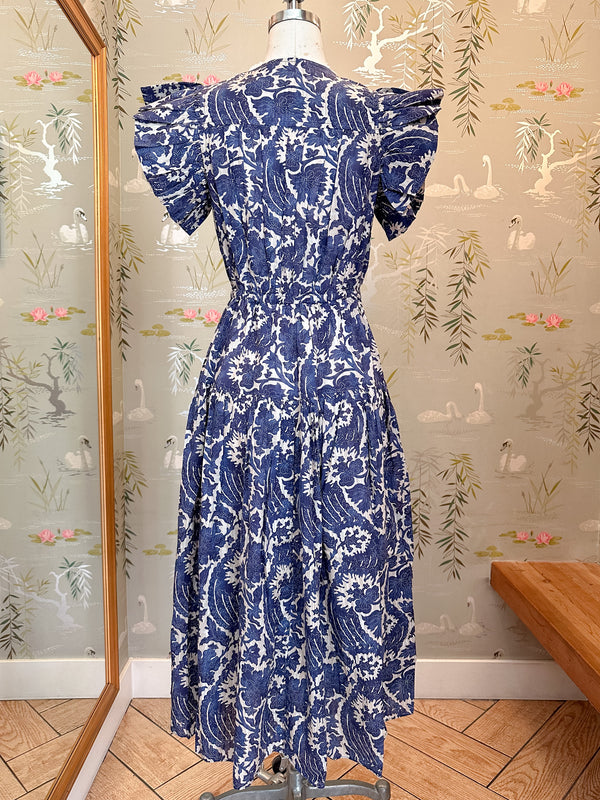 Ulla Johnson Kairi Flutter Sleeve Midi Dress - Ocean