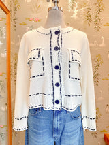 Blaire Contrast Sweater - Ivory