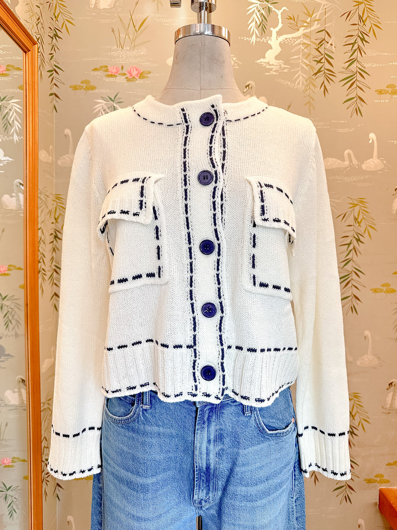 Blaire Contrast Sweater - Ivory