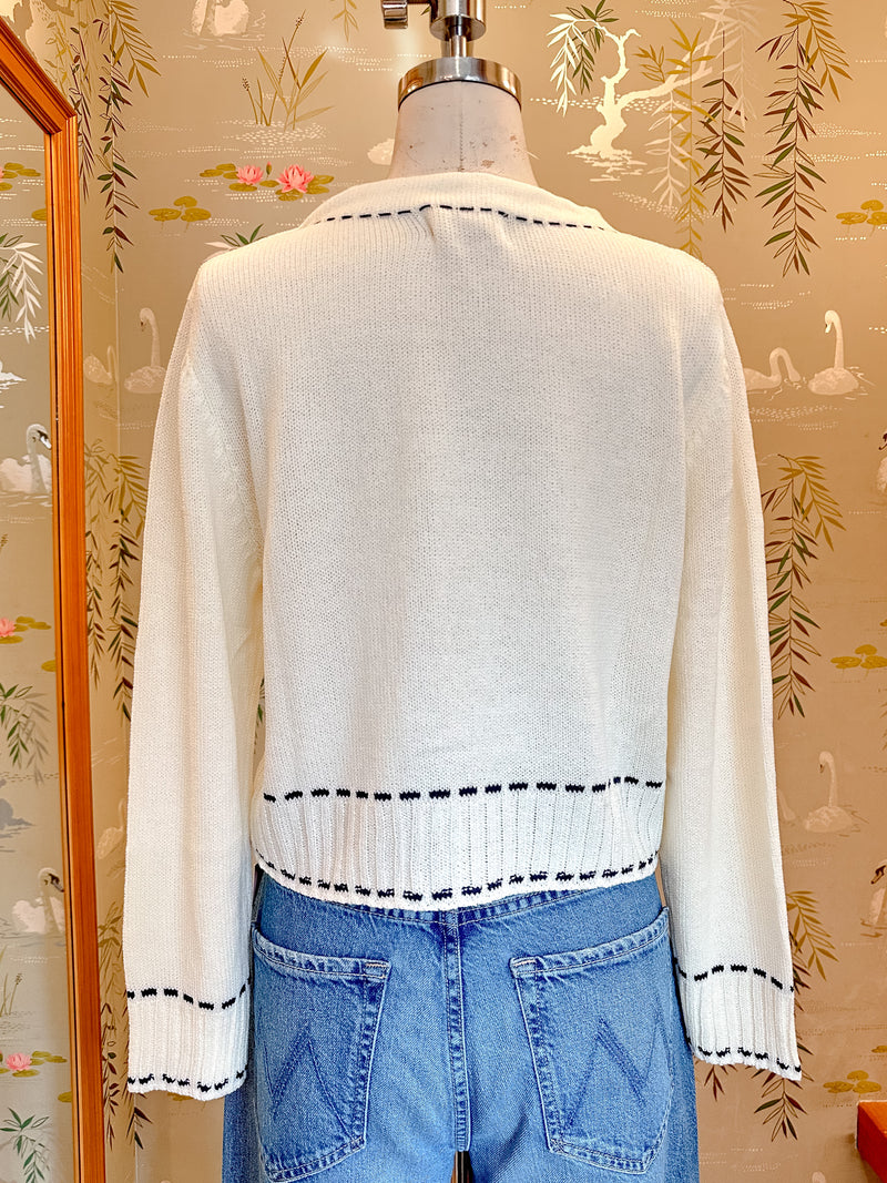 Blaire Contrast Sweater - Ivory