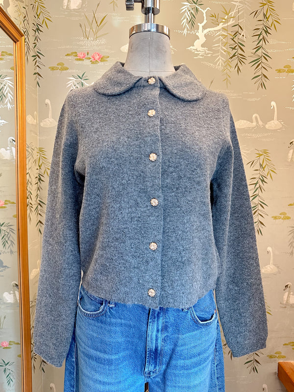Peter Pan Grey Cardigan