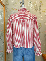 Caroline Stripe Blouse- Red