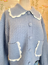 Nina Ribbed Cardigan - Sky
