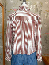 Caroline Stripe Blouse- Brown