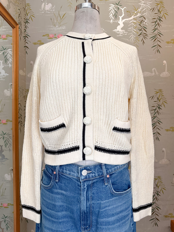 Esme Contrast Cardigan - Ivory