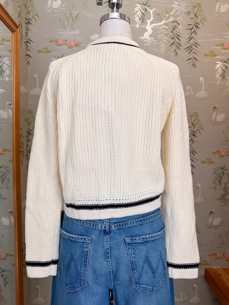 Esme Contrast Cardigan - Ivory