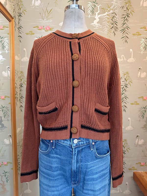 Esme Contrast Cardigan - Toffee