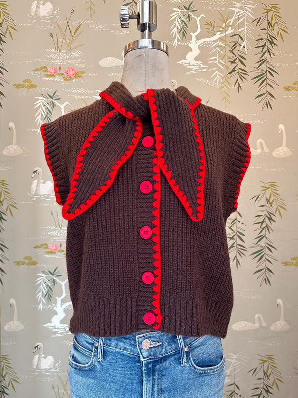 Sailor Sleeveless Knit - Brown