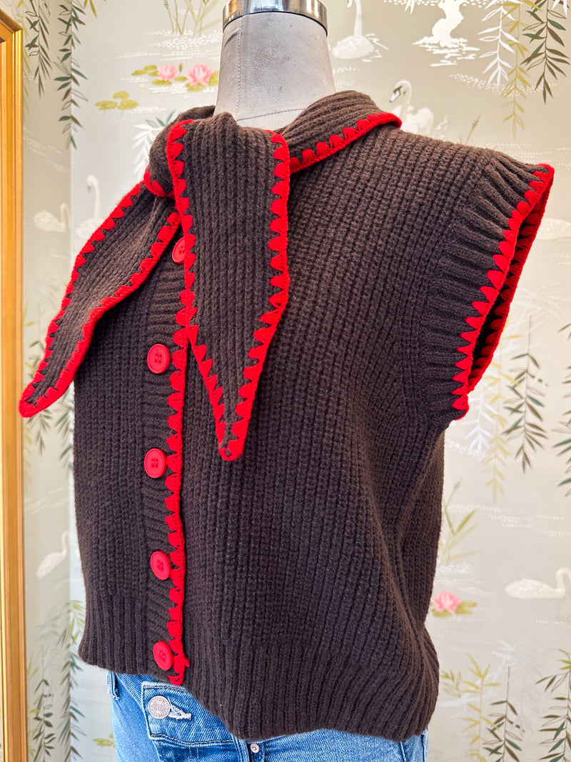 Sailor Sleeveless Knit - Brown