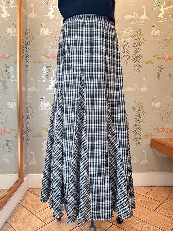 Simone Plaid Midi Skirt