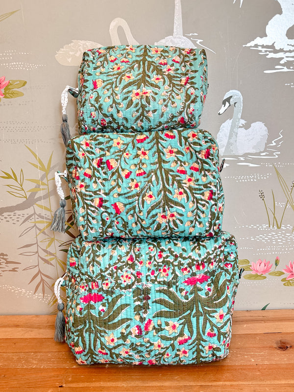 Maison de Frédéric Cosmetic Bag Set- Teal/Green