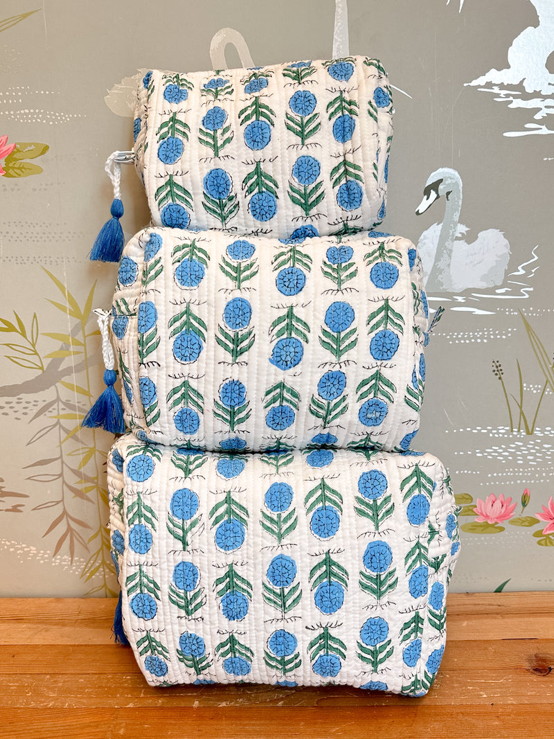 Maison de Frédéric Cosmetic Bag Set- White/Blue