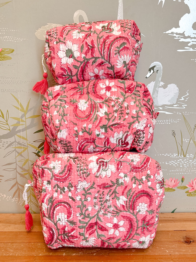 Maison de Frédéric Cosmetic Bag Set- Pink/White