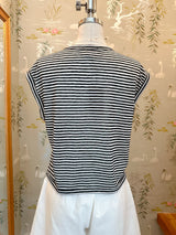 Kaya Striped Tee- Black