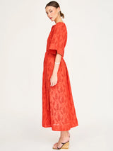 Mirth Somerset Dress in Chili Hyacinth Eyelet
