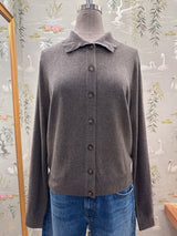 Maude Button Cardigan  - Steel